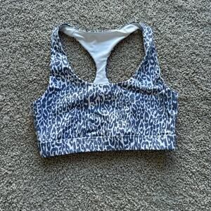 Soulcycle SOUL Animal Print Blue Gray Sports Bra Size Small